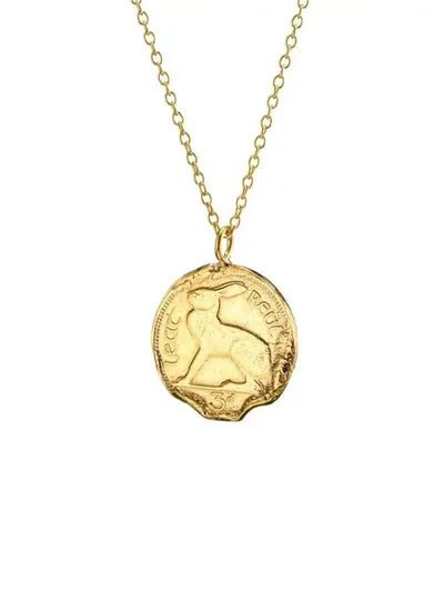 18k Gold Vermeil Irish 3 Pence Coin Pendant